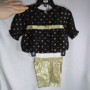 Baby Dress Black & Gold Party Dress, Pants 2 piece Christmas New Years